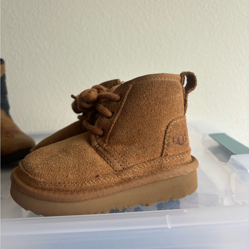 Kids Suede Lace-Up Boot in Chestnut
